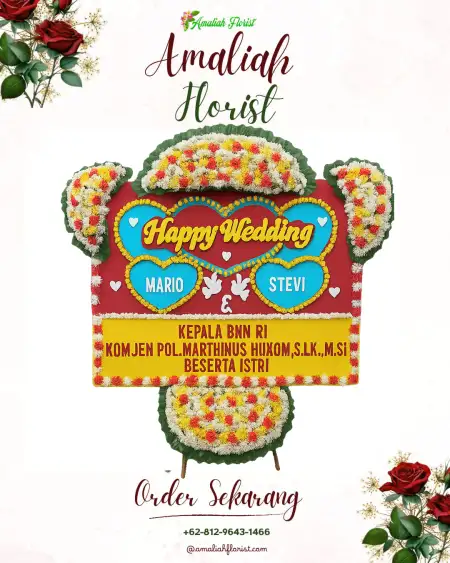 Papan Bunga Pernikahan Air Kumbang